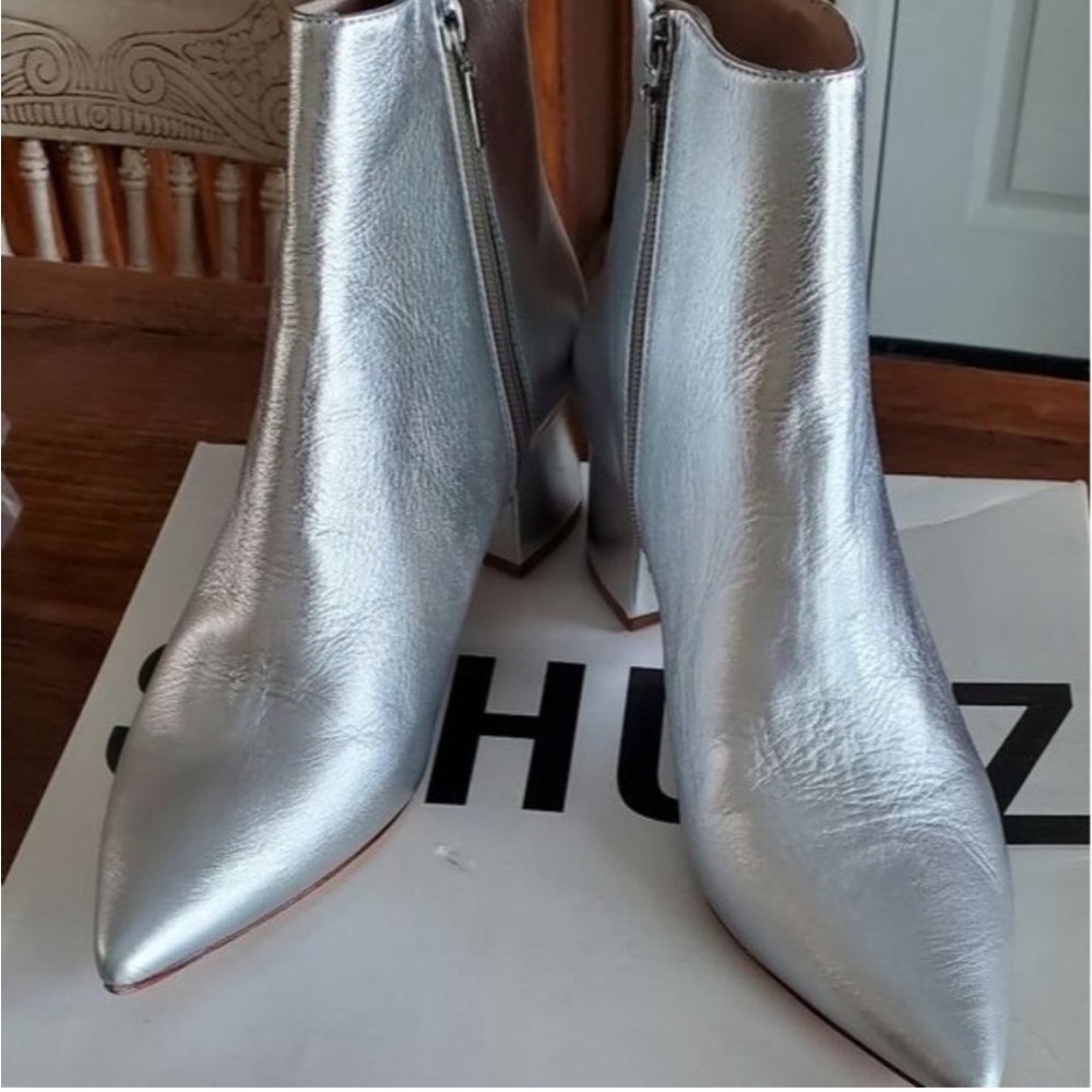 SCHUTZ Silver Women's Ankle Boots